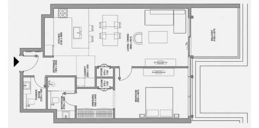 Korter asukohaga Cheval Residences asukohaga Deira, Dubai, AÜE: 1 magamistoaga, 87.42 m² Nr 718450