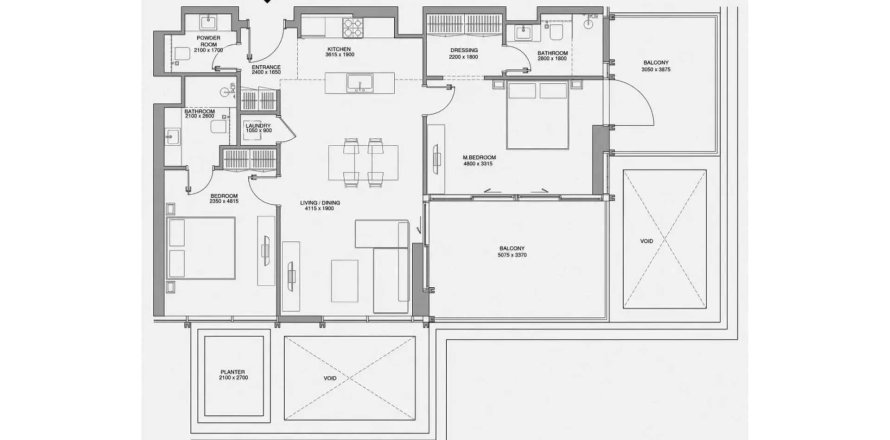 Korter asukohaga Cheval Residences asukohaga Deira, Dubai, AÜE: 2 magamistoaga, 124.3 m² Nr 718452