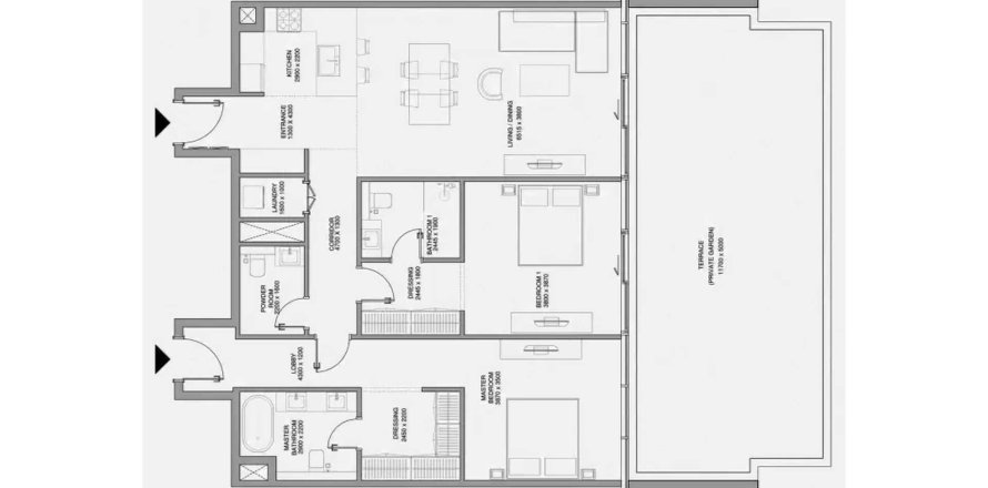 Korter asukohaga Cheval Residences asukohaga Deira, Dubai, AÜE: 2 magamistoaga, 175.59 m² Nr 718455