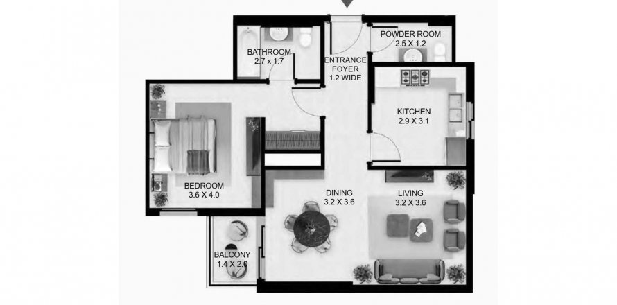 Apartment in South Garden Buildings D&E in Jebel Ali, Dubai, UAE 1 bedroom, 77 sq.m. № 634080
