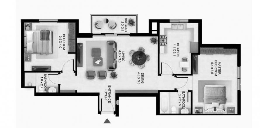 Apartment in South Garden Buildings D&E in Jebel Ali, Dubai, UAE 2 bedrooms, 107 sq.m. № 634081
