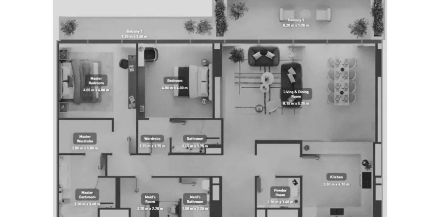 Apartamento en Al Raha Beach, Abu Dhabi, EAU 2 dormitorios, 189.43 m² № 739753
