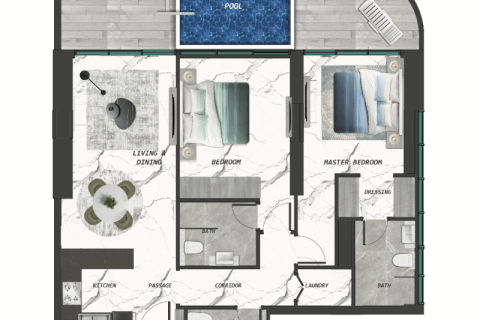 Apartament në Dubai, Emiratet e Bashkuara Arabe 1 dhomë, 39 m2. № 732592 - Foto 9