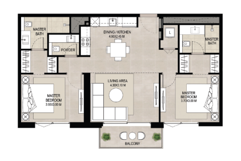 Lakás itt: Town Square, Dubai, EAE, 1 hálószoba, 61 m², azonosító: 732590 - fénykép 7
