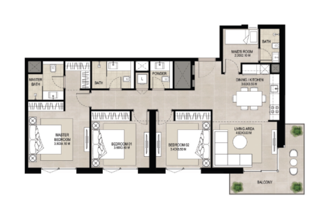 Lakás itt: Town Square, Dubai, EAE, 1 hálószoba, 61 m², azonosító: 732590 - fénykép 8