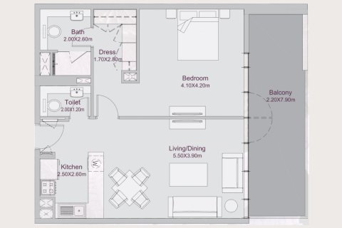 Lakás itt: Al Furjan, Dubai, EAE, 1 hálószoba, 78 m², azonosító: 732591 - fénykép 4