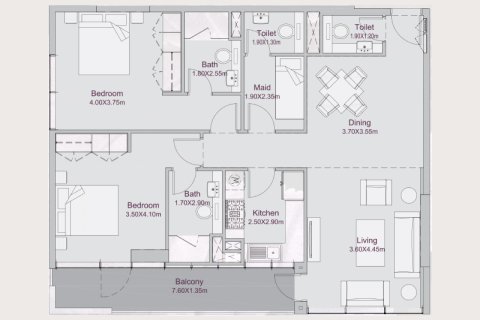 Lakás itt: Al Furjan, Dubai, EAE, 1 hálószoba, 78 m², azonosító: 732591 - fénykép 3