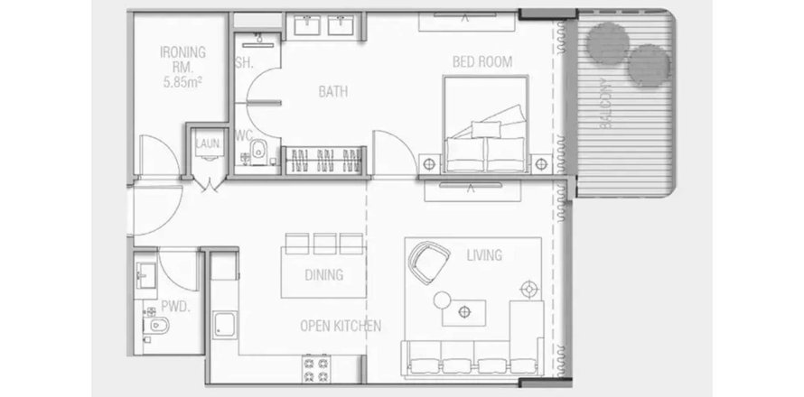 Apartment sa Aquora by Casa Vista Development sa Dubai, UAE 1 silid-tulugan, 99.49 sq.m. № 713476