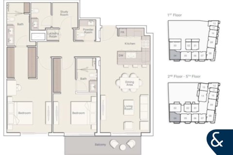 Apartman u Jumeirah Village Triangle, Dubai, UAE 2 spavaćih soba, 120 m2 Br. 666504 - fotografija 12