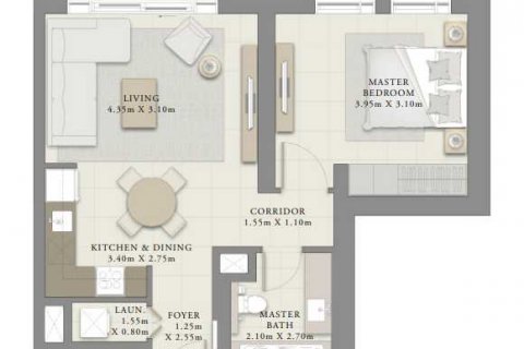 Пәтер CREEK CRESCENT, Dubai Creek Harbour (The Lagoons), Дубай, БАӘ-да 1 жатын бөлме, 64 м² № 637124 - фото 3