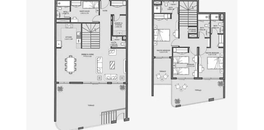 Casa urbana em Al Raha Beach, Abu Dhabi, EAU 3 quartos, 241.86 m2 № 688095