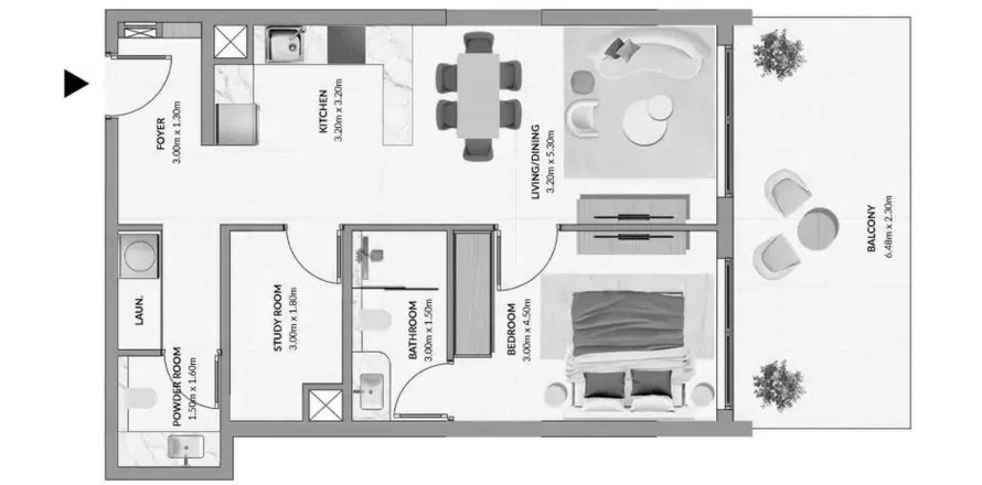 شقة BINGHATTI CRESCENT في Nadd Al Sheba، دبي 1 غرفة نوم ، 81.48 متر مربع . ر قم 717532