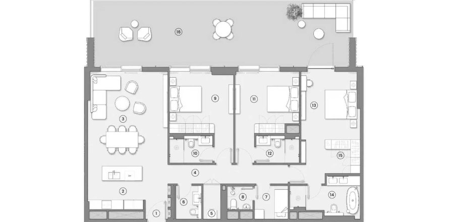 阿联酋 Abu Dhabi Al Reem Island 公寓  3 卧, 222.02 平方米 , 编号 709589