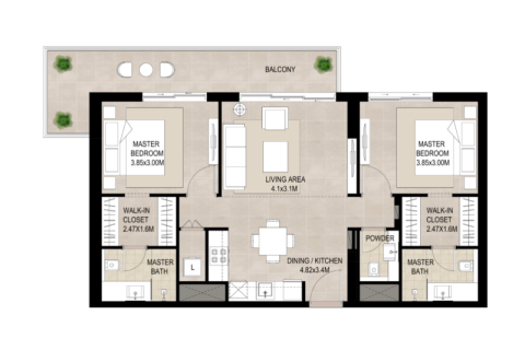 Dzīvoklis Town Square, Dubaijā, AAE 1 istaba, 60 m2 Nr. 732549 - attēls 7