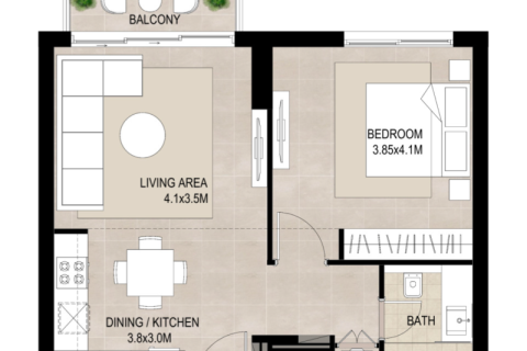 Dzīvoklis Town Square, Dubaijā, AAE 1 istaba, 60 m2 Nr. 732549 - attēls 6
