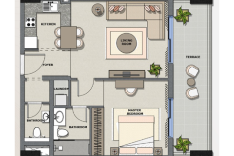 Διαμέρισμα σε Dubai South (Dubai World Central), ΗΑΕ 1 δωμάτιο, 47 τ.μ. Αρ. 732547 - φωτογραφία 4