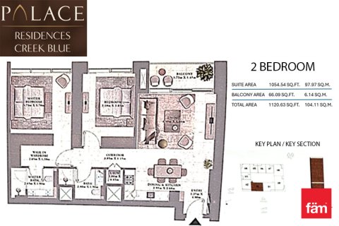 Apartament na sprzedaż w Dubai, ZEA 2 sypialnie, 104.1 mkw., nr 679832 - zdjęcie 10