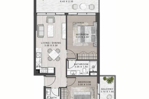Пәтер DAMAC Hills (Akoya by DAMAC), Дубай, БАӘ-да 1 жатын бөлме, 51 м² № 732756 - фото 7