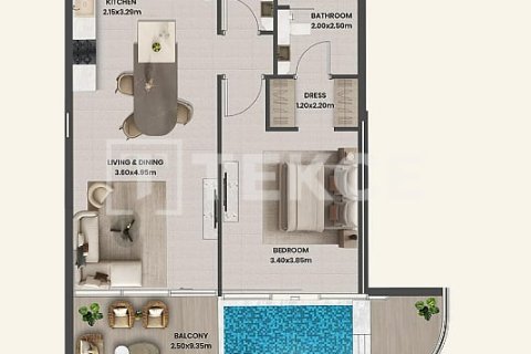 Kattohuoneisto Majan, Dubai, Arabiemiraatit 3 makuuhuonetta, 237 m2 № 709153 - kuva 14