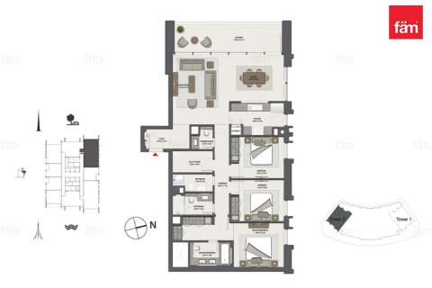 Byt v Dubai, SAE 3 ložnice, 152.2 m² Č.: 630486 - fotografie 30