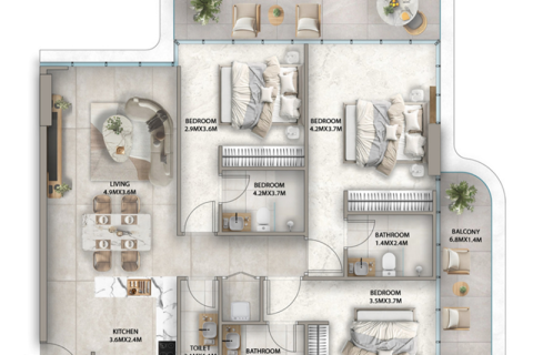 Lakás itt: Dubai Sports City, EAE, 1 szoba, 39 m², azonosító: 732362 - fénykép 7