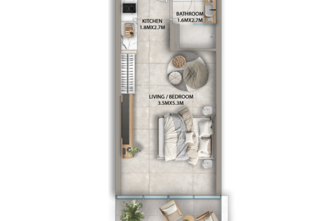 Lakás itt: Dubai Sports City, EAE, 1 szoba, 39 m², azonosító: 732362 - fénykép 4