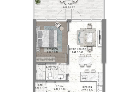 Byt v DAMAC Hills (Akoya by DAMAC), Dubai, SAE 1 ložnice, 59 m² Č.: 732371 - fotografie 9