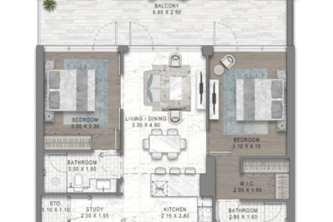 Byt v DAMAC Hills (Akoya by DAMAC), Dubai, SAE 1 ložnice, 59 m² Č.: 732371 - fotografie 10