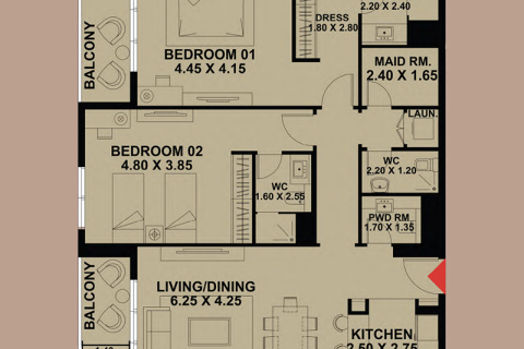 Пәтер Dubai South (Dubai World Central), Дубай, БАӘ-да 1 жатын бөлме, 84 м² № 732367 - фото 8