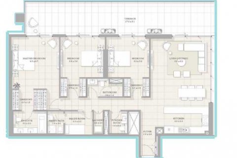 Huoneisto BLUEWATERS BAY Jumeirah Beach Residence, Dubai, Arabiemiraatit 3 makuuhuonetta, 190 m2 № 637318 - kuva 6