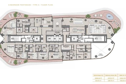 Penthouse in BULGARI LIGHTHOUSE in Jumeirah, Dubai, UAE 5 bedrooms, 1082 sq.m. № 637306 - photo 7