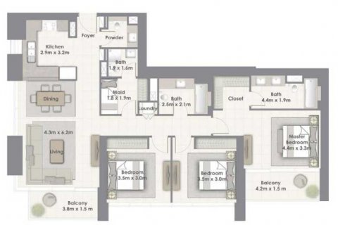 Пәтер CREEKSIDE 18, Dubai Creek Harbour (The Lagoons), Дубай, БАӘ-да 3 жатын бөлмелер, 232 м² № 637308 - фото 3