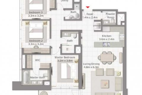 Apartament në CREEK GATE në Dubai Creek Harbour (The Lagoons), Emiratet e Bashkuara Arabe 3 dhoma gjumi, 138 m2. № 637310 - Foto 3