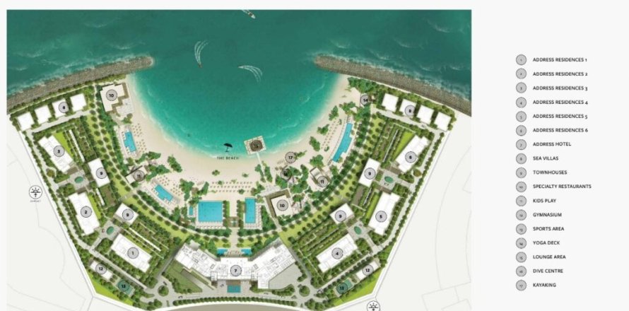 Leilighet i Al Marjan Island, Ras Al Khaimah, Emiratene 1 soverom, 79 kvm nr. 656918