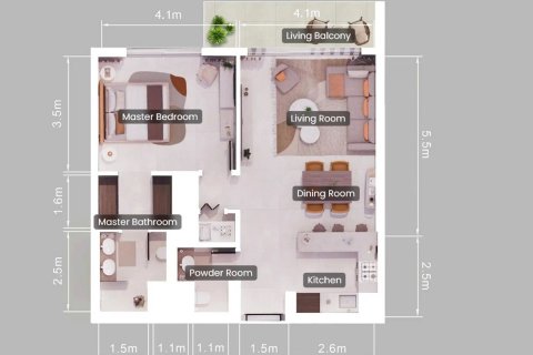 Müüa korter asukohaga Dubai, AÜE: 1 magamistoaga, 74 m² Nr 659236 - pilt 10