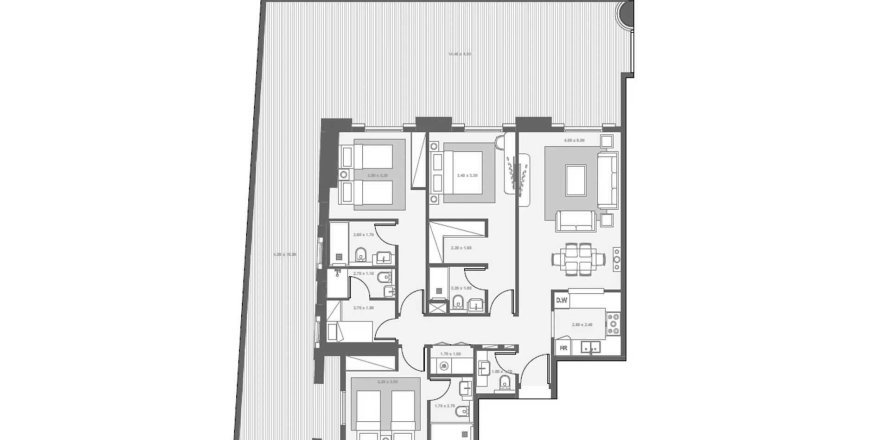 Apartemen di Bab Al Qasr Royal 28 di Al Reem Island, Abu Dhabi, UEA 3 kamar tidur, 233.93 m2 nomor 757770