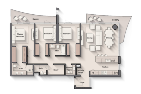 Müüa korter asukohaga Al Marjan Island, Ras Al Khaimah, AÜE: 1 toaline, 37 m² Nr 689863 - pilt 10
