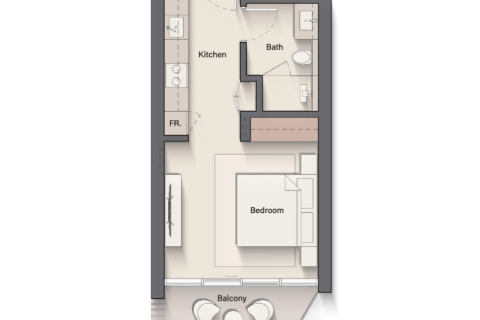 Müüa korter asukohaga Al Marjan Island, Ras Al Khaimah, AÜE: 1 toaline, 37 m² Nr 689863 - pilt 7