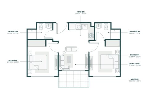 Byt v Mohammed Bin Rashid City, Dubai, SAE 1 ložnice, 66 m² Č.: 689858 - fotografie 3