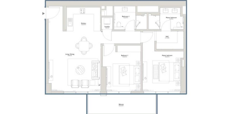 Apartament în Palm Jumeirah, Dubai, EAU 2 dormitoare, 127 mp.  №687009