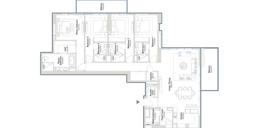 Apartman u Serenia District East u Palm Jumeirah, Dubai, UAE 263 m2, 4 spavaćih soba Br. 687012