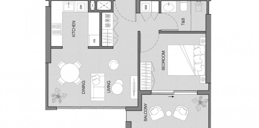 Byt v LUM1NAR Tower 1 v Jumeirah Village Triangle, Dubai, SAE 1 ložnice, 92.38 m² Č.: 488705