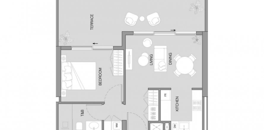 Apartment in LUM1NAR Tower 1 in Jumeirah Village Triangle, Dubai, UAE 1 bedroom, 66.72 sq.m. № 488699