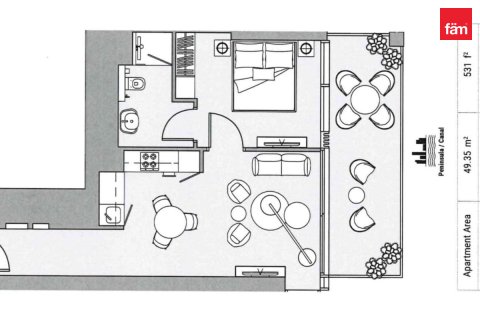 Huoneisto Business Bay, Dubai, Arabiemiraatit 1 makuuhuone, 62.7 m2 № 766000 - kuva 1