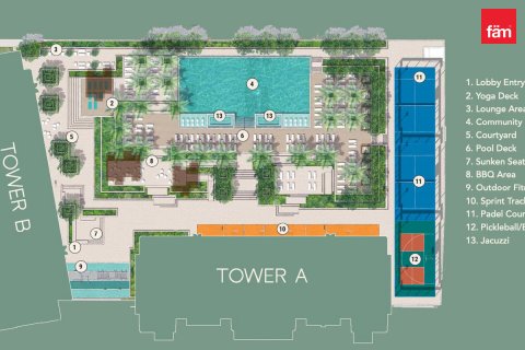 Huoneisto Business Bay, Dubai, Arabiemiraatit 1 makuuhuone, 62.7 m2 № 766000 - kuva 10