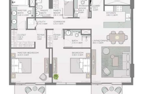 Byt v Al Wasl, Dubai, SAE 2 ložnice, 124 m² Č.: 636899 - fotografie 4