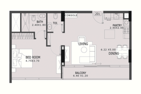 Appartamento in vendita a Majan, Dubai, EAU 1 camera da letto, 71 mq. № 732603 - foto 3