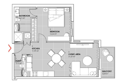 Wohnung zum Verkauf in Jumeirah Village Circle, Dubai, VAE 1 Zimmer, 41 m2 Nr. 732608 - Foto 4