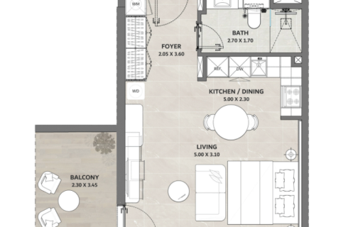 Apartment in Dubai, UAE 1 room, 44 sq.m. № 732602 - photo 5