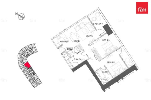 Lakás itt: Business Bay, Dubai, EAE, 2 hálószoba, 108.3 m², azonosító: 760284 - fénykép 12